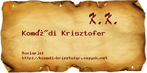 Komádi Krisztofer névjegykártya