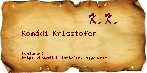 Komádi Krisztofer névjegykártya