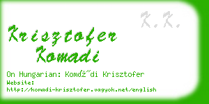 krisztofer komadi business card